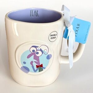 RAE DUNN DISNEY PIXAR INSIDE OUT Fear/Risk is Overrated Ceramic Coffee Tea Mug
